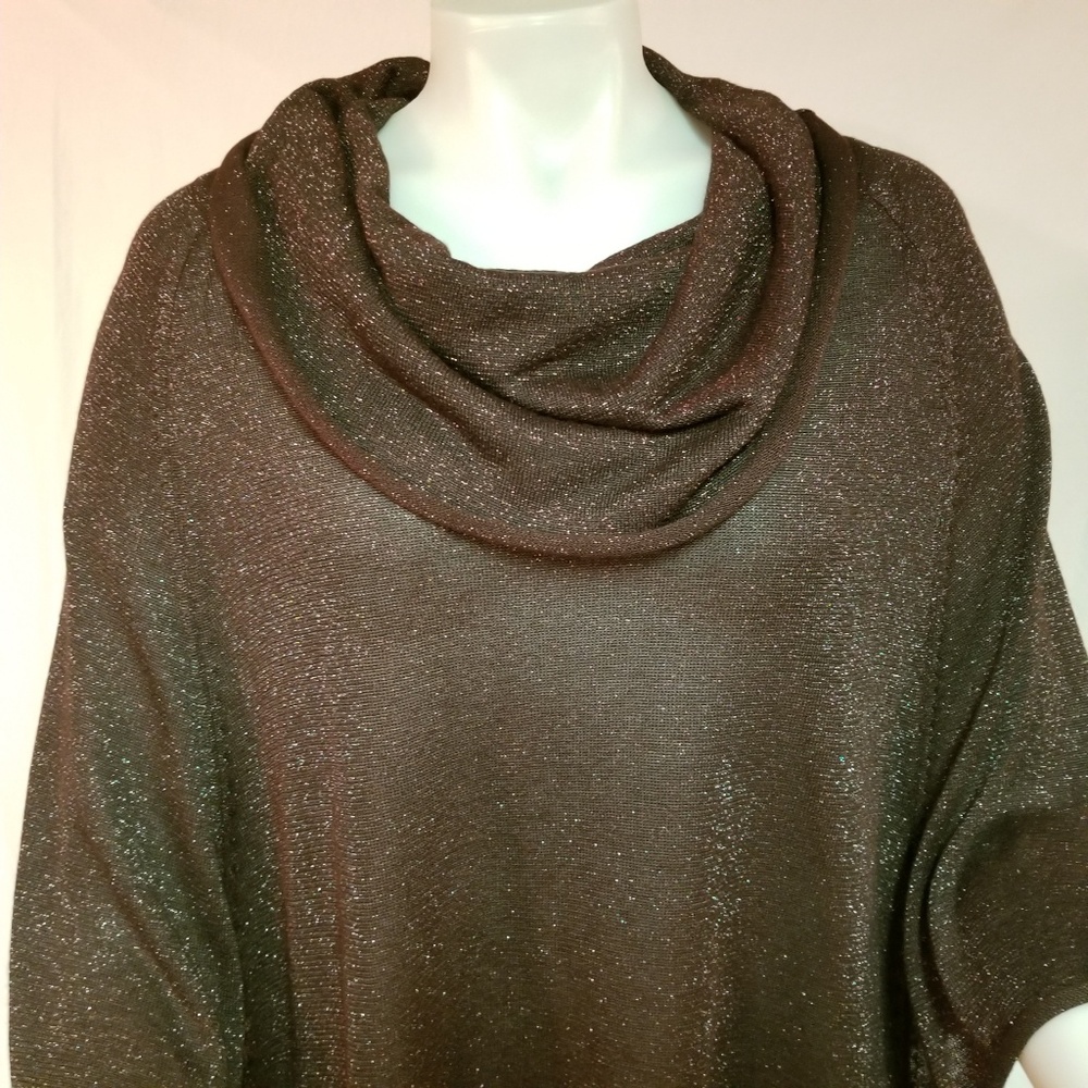 Joseph A. Size L/XL Brown Metallic Thread Tunic